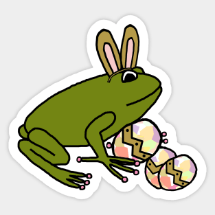 Funny Easter Bunny Ears Frog Sticker